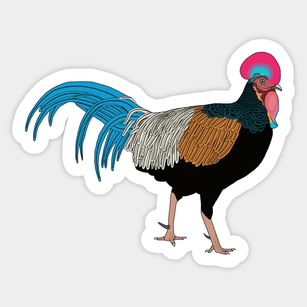 Green Jungle Fowl Digital Drawing Sticker by TopsyTriceratops